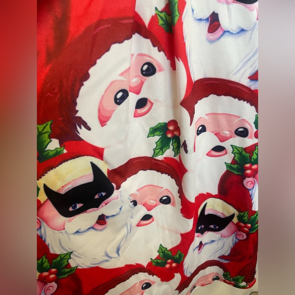 Vintage style rockabilly, holiday Santa ugly Christmas dress.  Large. Kitchy - Picture 2 of 6